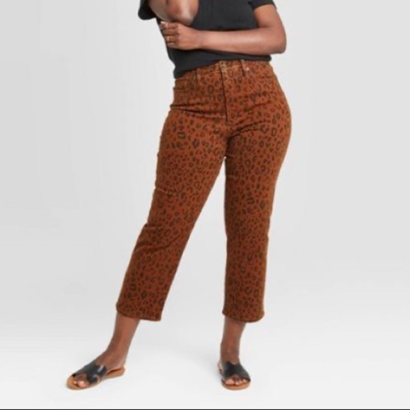 Universal Thread Leopard Print Cropped Ankle Jeans - Picture 6 of 7